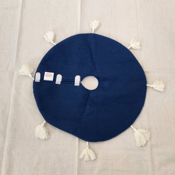 Wondershop - gold and navy blue mini tree skirt with tassels - Picture 10 of 11